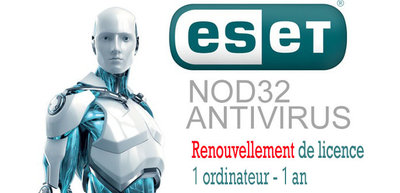 Renouvellement Antivirus NOD32 1PC 1an - Version électronique